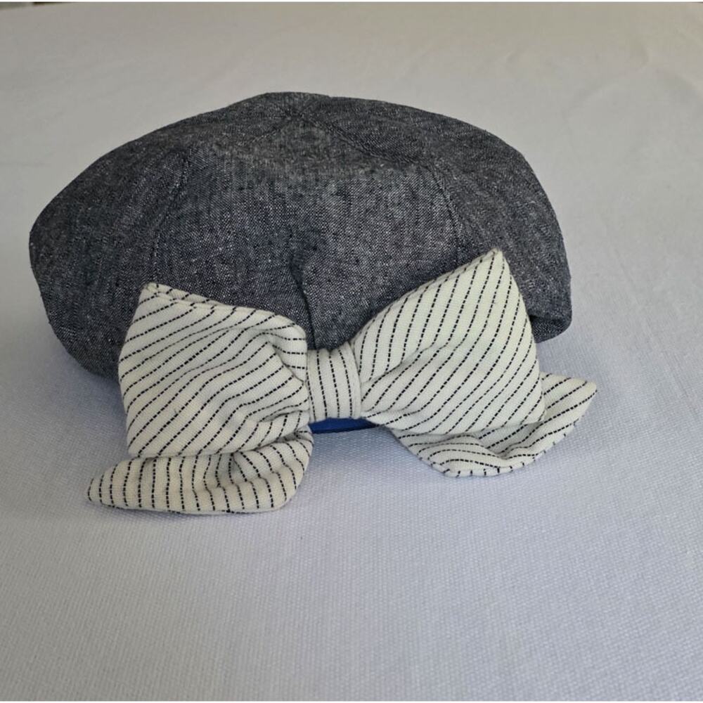San Diego Hat Company Oversize Bow Gray Tweed Beret Hat Cute Academia y2k